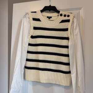 Rails Navy and Cream Striped Sweater Vest